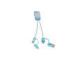 Kabel van gerecycled materiaal met vervaagd geribbeld effect 6-in-1 kleur meerkleurig