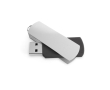 USB van kunststof met aluminium draaiclip kleur zwart
