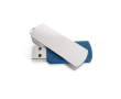 USB van kunststof met aluminium draaiclip kleur blauw