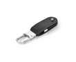 USB van PU met metalen karabijnhaakclip kleur zwart