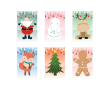 Kerstset met zes kleurplaten en inbegrepen stickervelletjes kleur wit