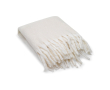 Plaid van gerecycled polyester met zachte mohair-touch, 300 g/m² kleur beige