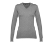 Katoenen dames trui bedrukken met V-hals 220 g/m2 THC Milan kleur grijs
