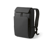 Synthetisch lederen rugzak met gewatteerd laptopvak 20L kleur zwart