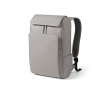 Synthetisch lederen rugzak met gewatteerd laptopvak 20L kleur lichtgrijs