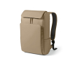Synthetisch lederen rugzak met gewatteerd laptopvak 20L kleur camel
