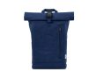Ecologische rolltoprugzak met versterkte bodem en voorvak 16 L kleur marineblauw