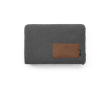 Deken van wol en gerecycled plastic met logopatch 270 g/m² kleur donkergrijs