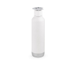 Dubbelwandige fles van gerecycled staal met wielvormige dop 750 ml kleur zilver
