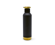 Dubbelwandige fles van gerecycled staal met wielvormige dop 750 ml kleur goud