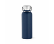 Thermosfles van gerecycled RVS met matte afwerking 530 ml kleur marineblauw