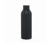 Thermosfles van gerecycled RVS met siliconen handgreep 490 ml kleur zwart