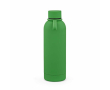 Thermosfles van gerecycled RVS met siliconen handgreep 490 ml kleur groen