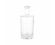 Glazen cilinderfles met smalle hals en zilverkleurige dop 760 ml kleur doorzichtig