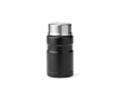 Thermos lunchpot van gerecycled staal met opvouwbare lepel 740 ml kleur zwart