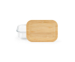 Herbruikbare lunchbox van borosilicaatglas en bamboe 480 ml kleur doorzichtig