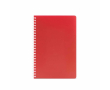 Gelinieerd A5-notitieboek met zachte kaft en zijspiraal kleur rood
