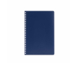 Gelinieerd A5-notitieboek met zachte kaft en zijspiraal kleur marineblauw