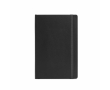 Gelinieerd A5-notitieboek met zachte kaft van gerecycled kunstleer kleur zwart