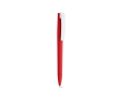 Pen van gerecycled kunststof met grote clip en blauwe inkt kleur rood