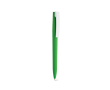 Pen van gerecycled kunststof met grote clip en blauwe inkt kleur groen