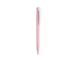 Pen van gerecycled kunststof met grote clip en blauwe inkt kleur lichtroze