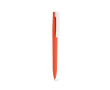 Pen van gerecycled kunststof met grote clip en blauwe inkt kleur oranje