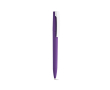 Pen van gerecycled kunststof met grote clip en blauwe inkt kleur paars