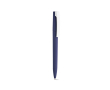 Pen van gerecycled kunststof met grote clip en blauwe inkt kleur marineblauw