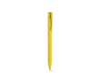 Pen van gerecycled aluminium met rubberen afwerking en blauwe inkt kleur geel