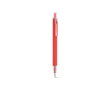 Pen van gerecycled aluminium met drukknop en blauwe inkt kleur rood