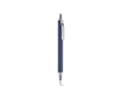 Pen van gerecycled aluminium met drukknop en blauwe inkt kleur marineblauw