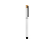 Rollerpen van gerecycled aluminium en bamboe met blauwe inkt kleur wit