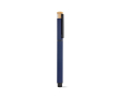 Rollerpen van gerecycled aluminium en bamboe met blauwe inkt kleur marineblauw