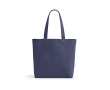 Tas van gerecycled katoen en RPET met lange handvatten 280 g/m2 kleur marineblauw