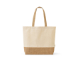 Tas van gerecycled katoen en polyester met juten bodem 220 g/m² kleur naturel