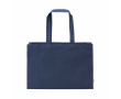 Eco katoenen boodschappentas met platte bodem 280 g/m² kleur marineblauw
