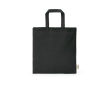 Tas van naturel gerecycled katoen met korte hengsels 140 g/m² kleur zwart