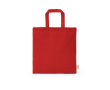 Tas van naturel gerecycled katoen met korte hengsels 140 g/m² kleur rood