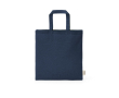 Tas van naturel gerecycled katoen met korte hengsels 140 g/m² kleur marineblauw