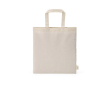 Tas van naturel gerecycled katoen met korte hengsels 140 g/m² kleur naturel