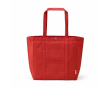 Boodschappentas van gerecycled katoen met drukknoop 360 g/m² kleur rood