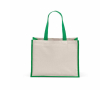Shopper van gerecycled katoen en jute met lange hengsels 300 g/m² kleur groen