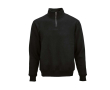 Unisex sweater van biologisch katoen met 1/4 rits 340g/m² kleur zwart