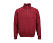 Unisex sweater van biologisch katoen met 1/4 rits 340g/m² Malibu kleur bordeaux