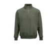 Unisex sweater van biologisch katoen met 1/4 rits 340g/m² Malibu kleur miliair groen