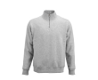 Unisex sweater van biologisch katoen met 1/4 rits 340g/m² Malibu kleur gemarmerd grijs