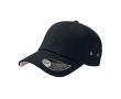 Baseballpet van katoenen keperstof met metalen oogjes 250 g/m² kleur zwart