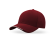 Pet van gerecycled polyester met 6 panelen en klep met bies kleur bordeaux