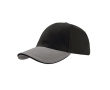 Katoenen pet met gespsluiting, onesize 250 g/m² kleur zwart / grijs